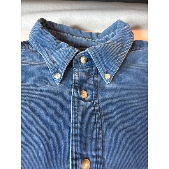 Vintage Eddie Baver Blue Corduroy Button-Down Shirt With Pockets For Men large s - Picture 4 of 12